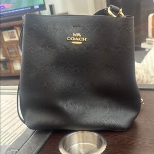 Coach Black Bucket Bag with Gold Hardware